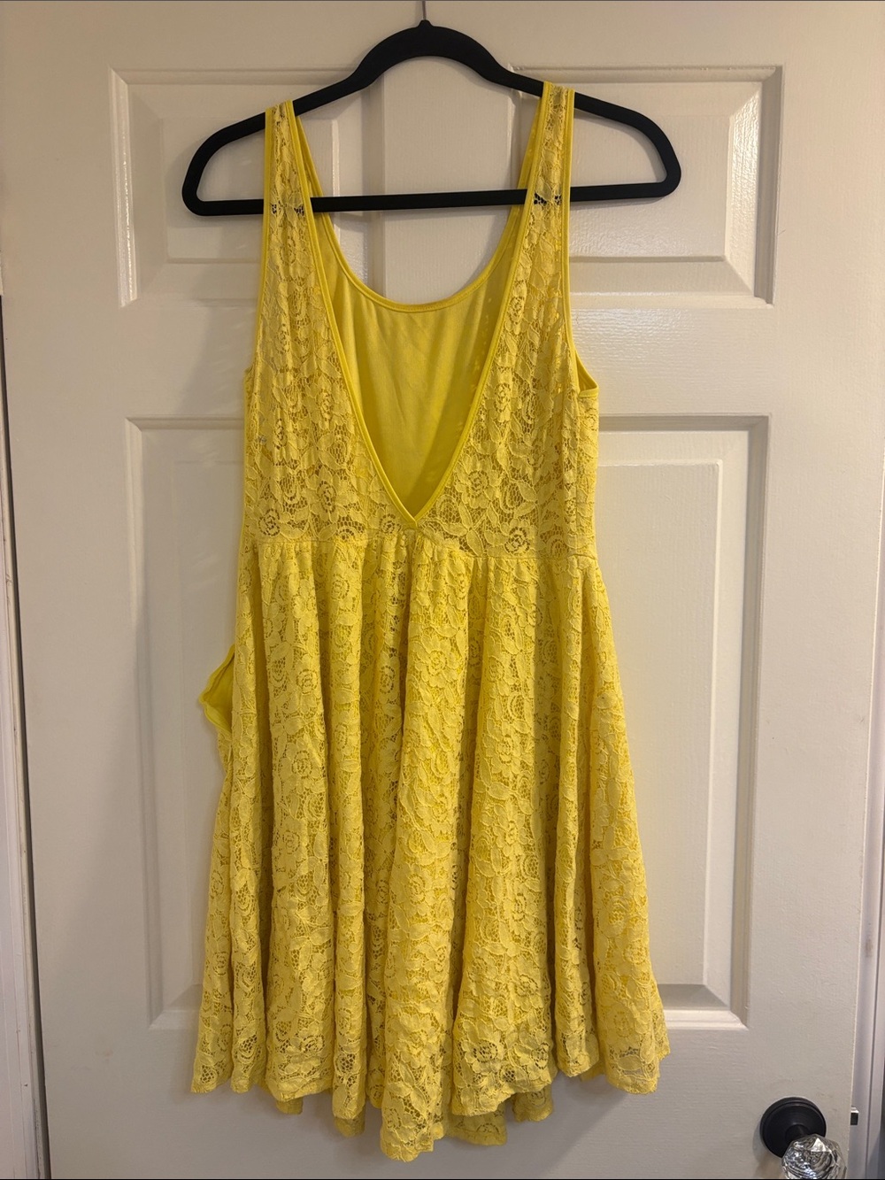 Urban Outfitters Yellow Lace V-Neck Chemise